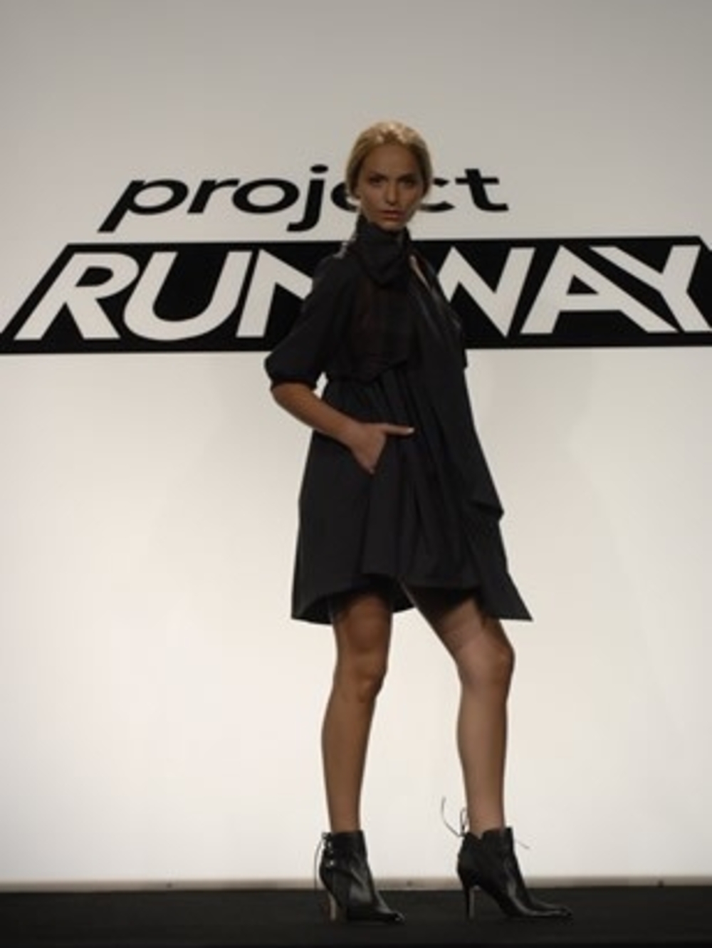 Project Runway Challenge Winner Bitten Black Trapeze Mini Dress